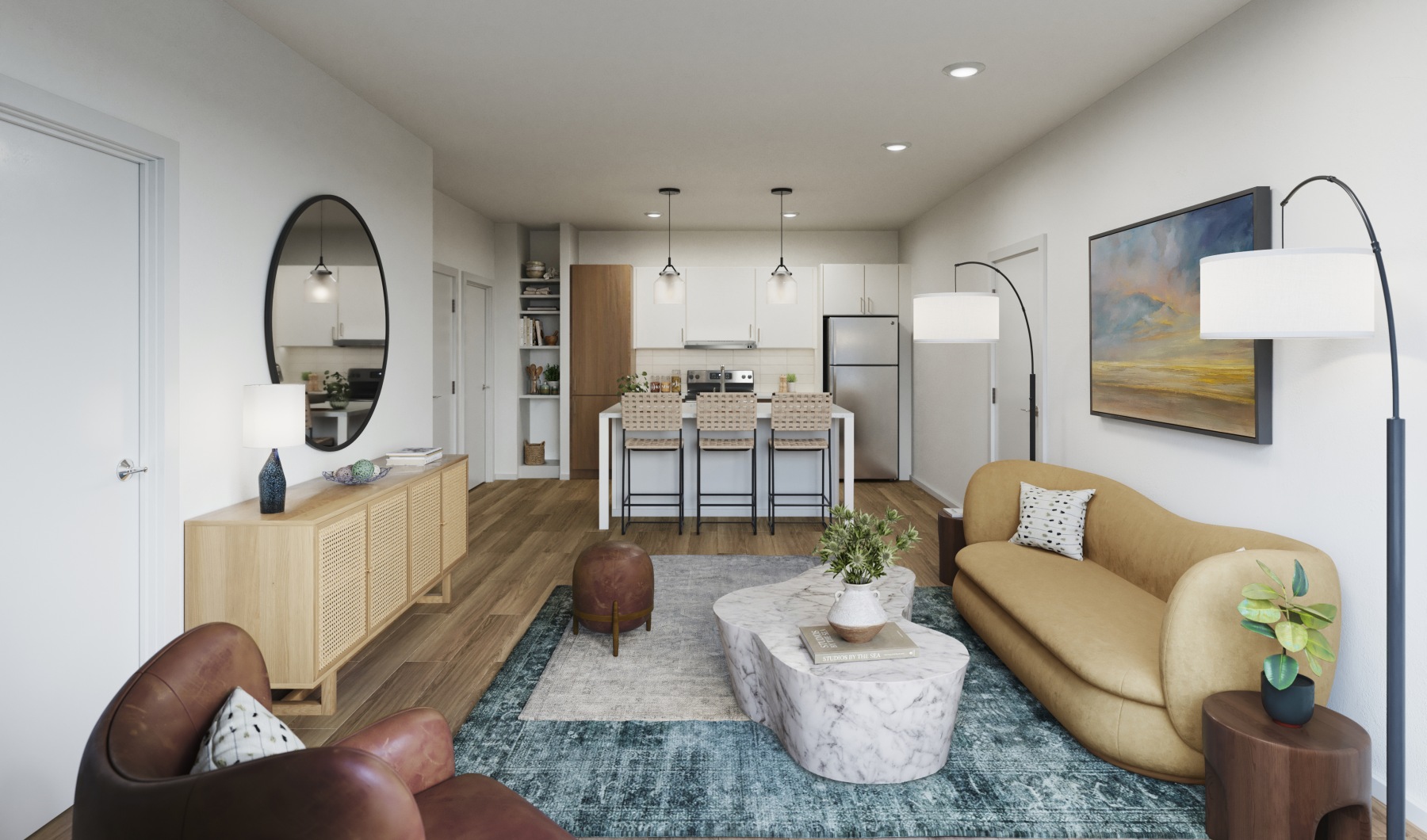 1 Bedroom Floor Plan Rendering